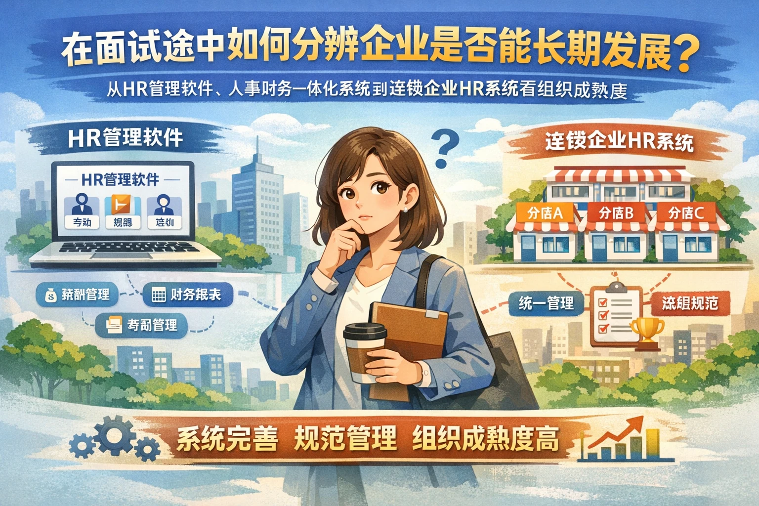 在面试途中如何分辨企业是否能长期发展？从HR管理软件、人事财务一体化系统到连锁企业HR系统看组织成熟度