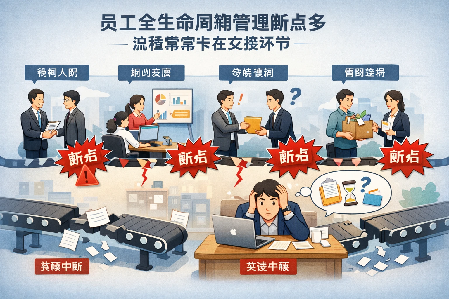 员工全生命周期管理断点多,流程常常卡在交接环节