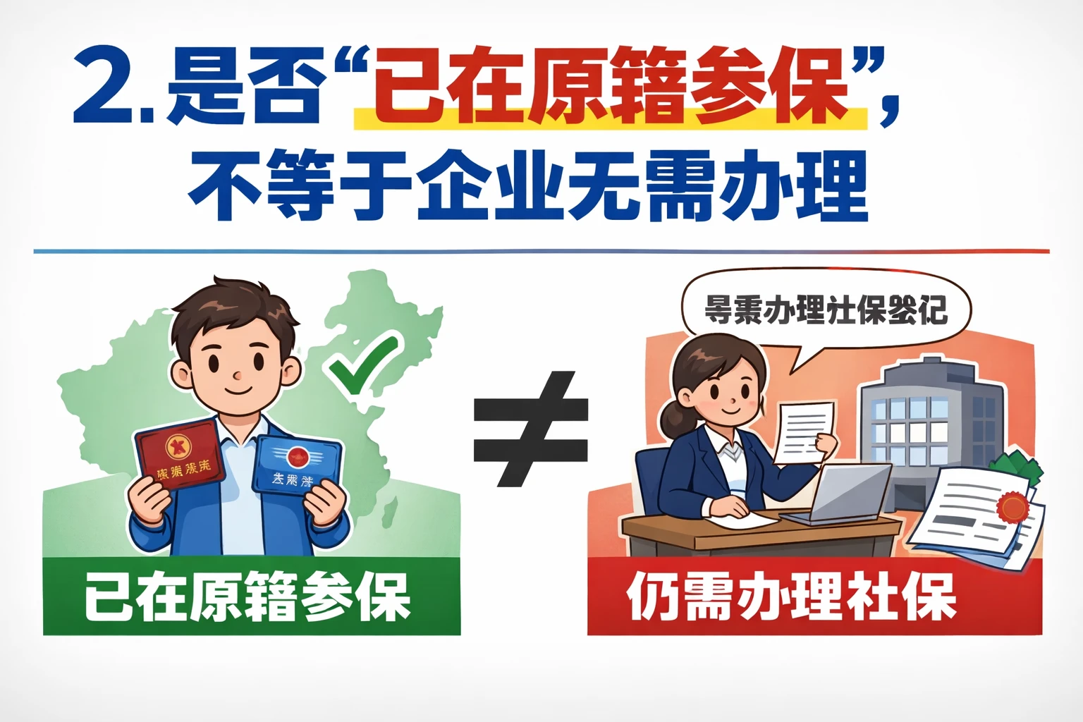 2. 是否“已在原籍参保”，不等于企业无需办理