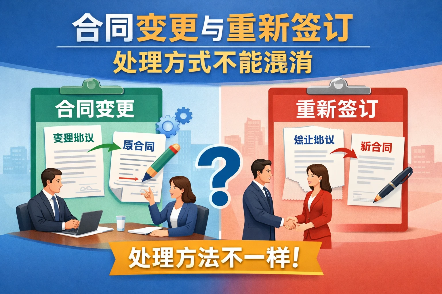 合同变更与重新签订，处理方式不能混淆