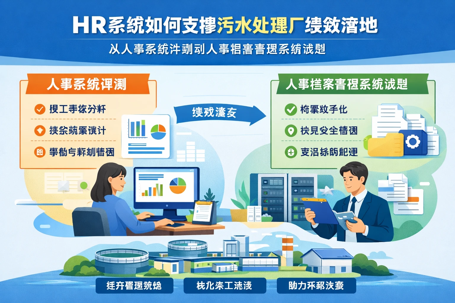 HR系统如何支撑污水处理厂绩效落地：从人事系统评测到人事档案管理系统选型