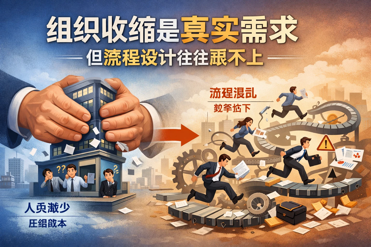 组织收缩是真实需求，但流程设计往往跟不上