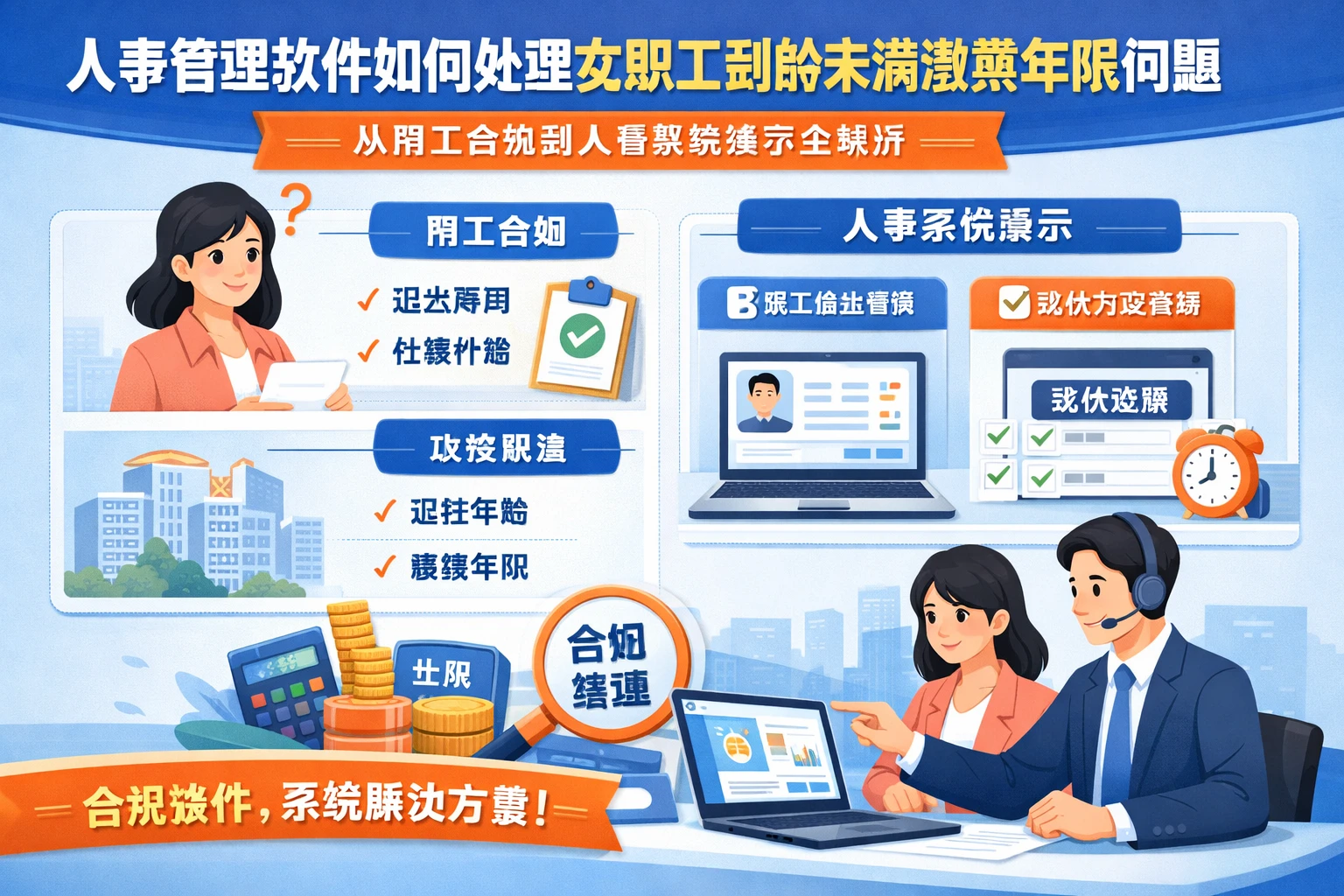 人事管理软件如何处理女职工到龄未满缴费年限问题：从用工合规到人事系统演示全解析