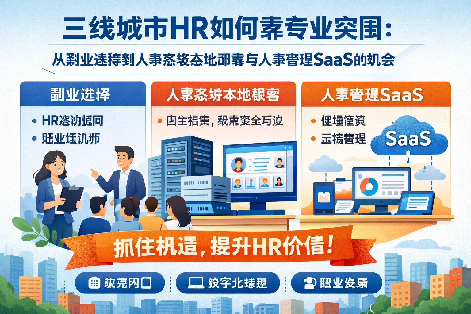 三线城市HR如何靠专业突围:从副业选择到人事系统、人事系统本地部署与人事管理SaaS的机会