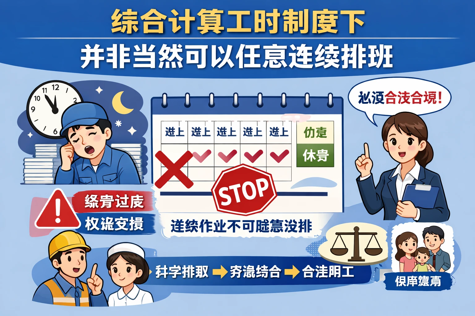 综合计算工时制度下,并非当然可以任意连续排班