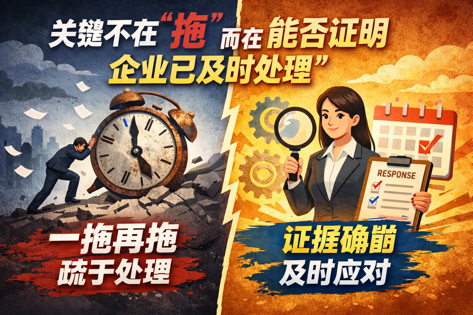 关键不在“拖”，而在“能否证明企业已及时处理”