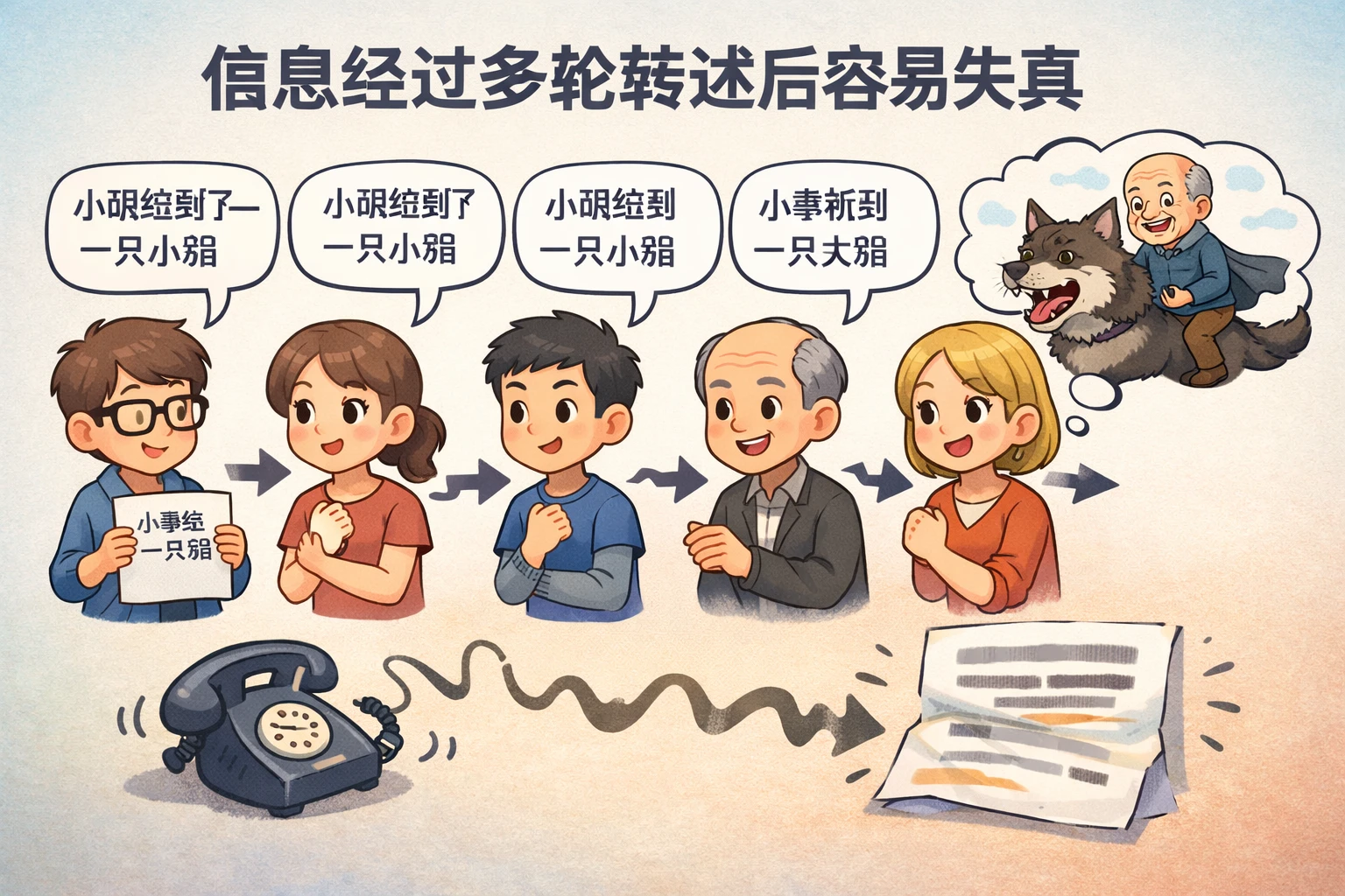 信息经过多轮转述后容易失真