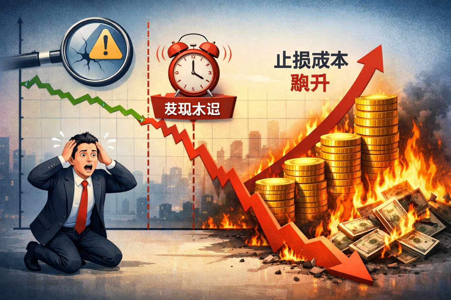 发现问题太晚,导致止损成本陡增