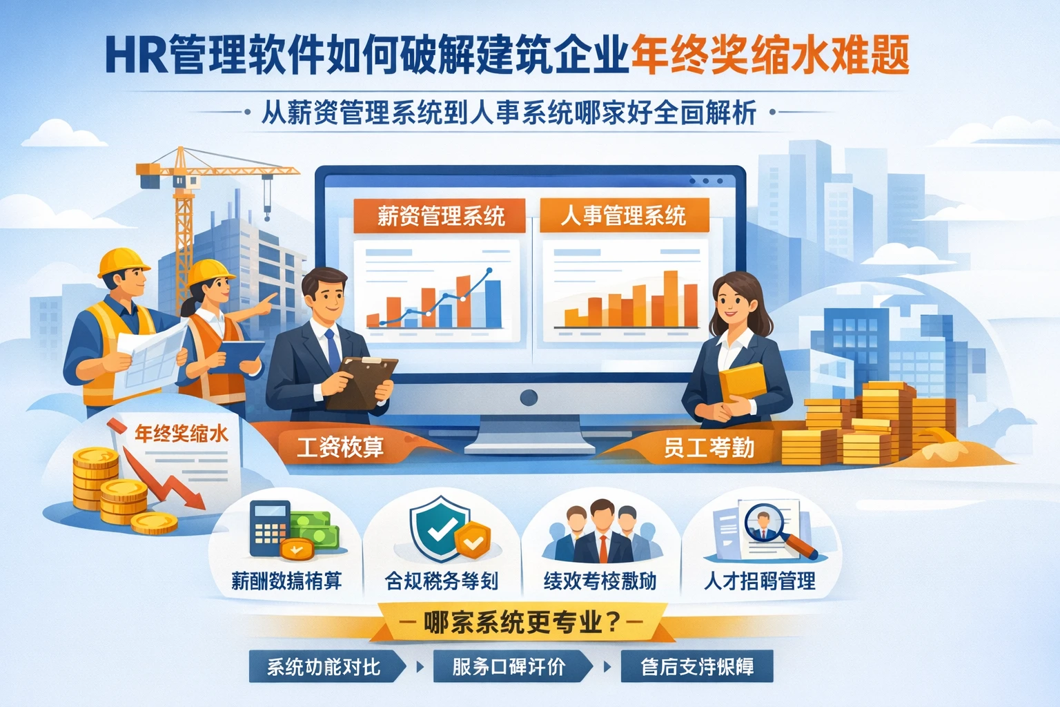 HR管理软件如何破解建筑企业年终奖缩水难题：从薪资管理系统到人事系统哪家好全面解析