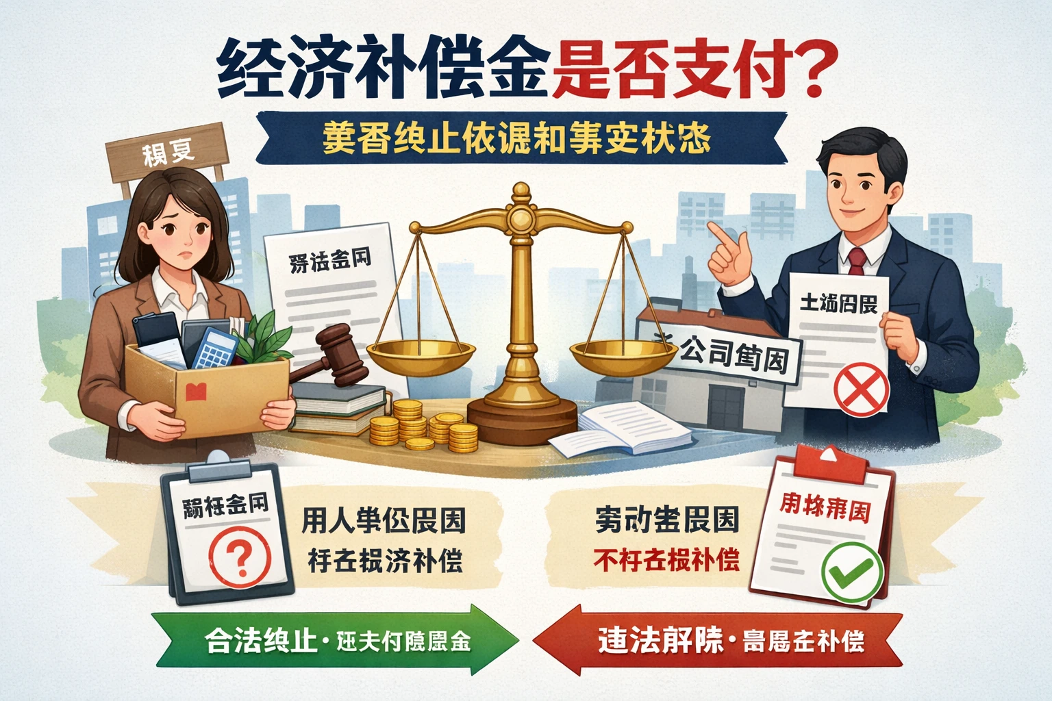 经济补偿金是否支付,要看终止依据和事实状态