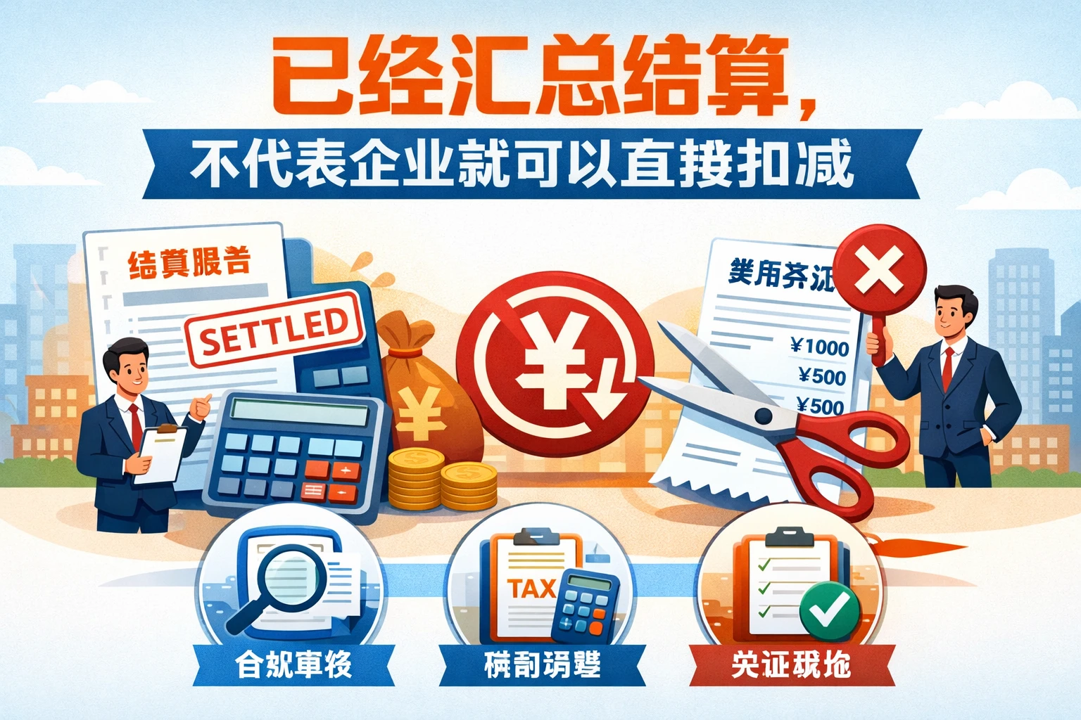 已经汇总结算，不代表企业就可以直接扣减