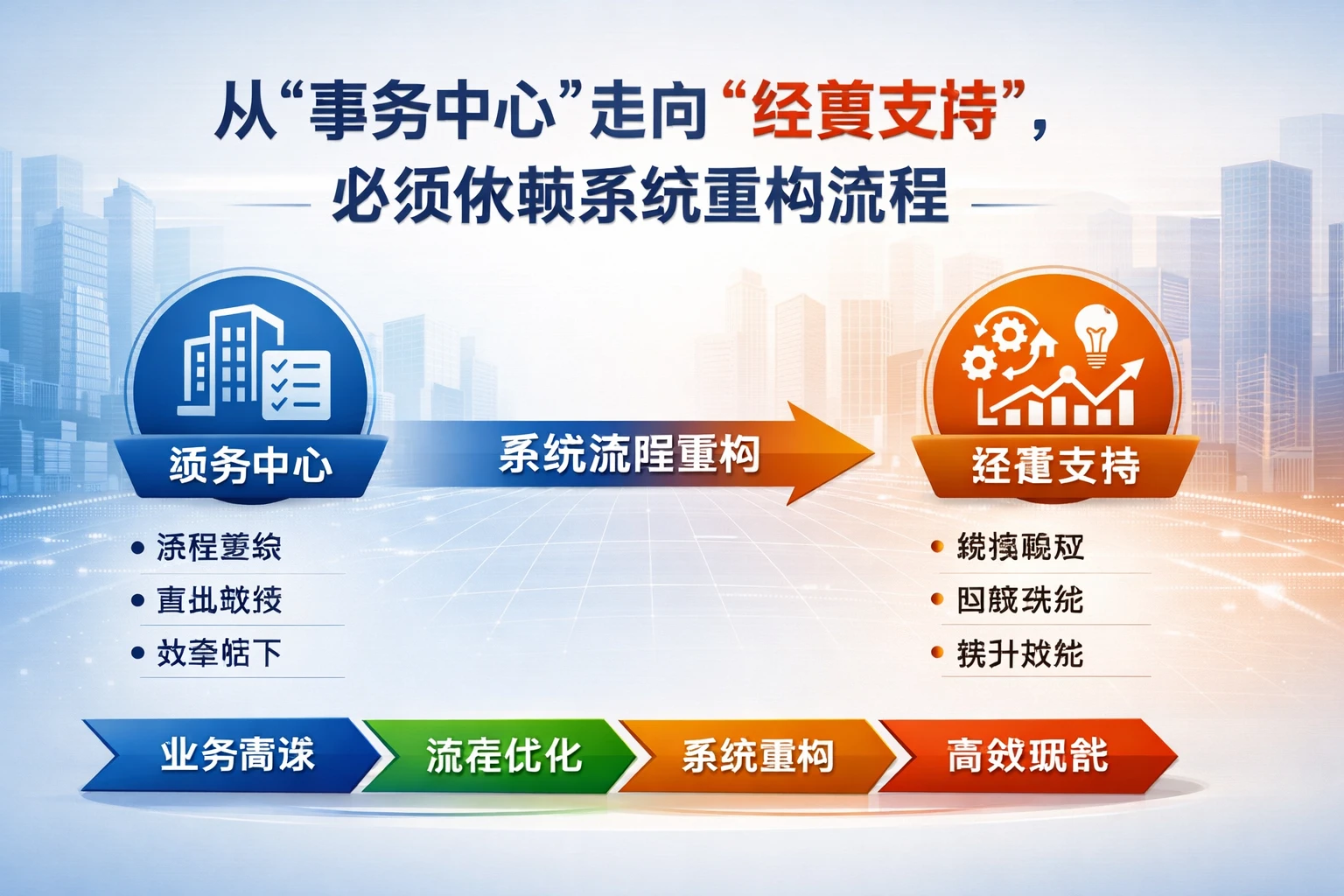 从“事务中心”走向“经营支持”，必须依赖系统重构流程