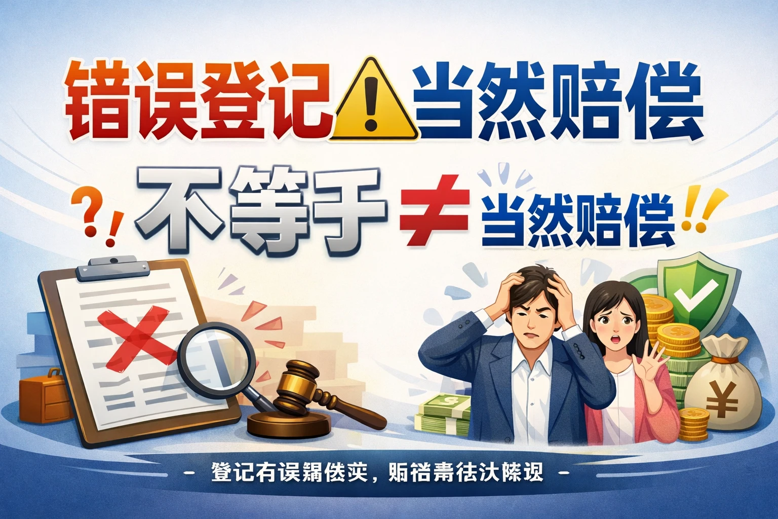 错误登记不等于当然赔偿