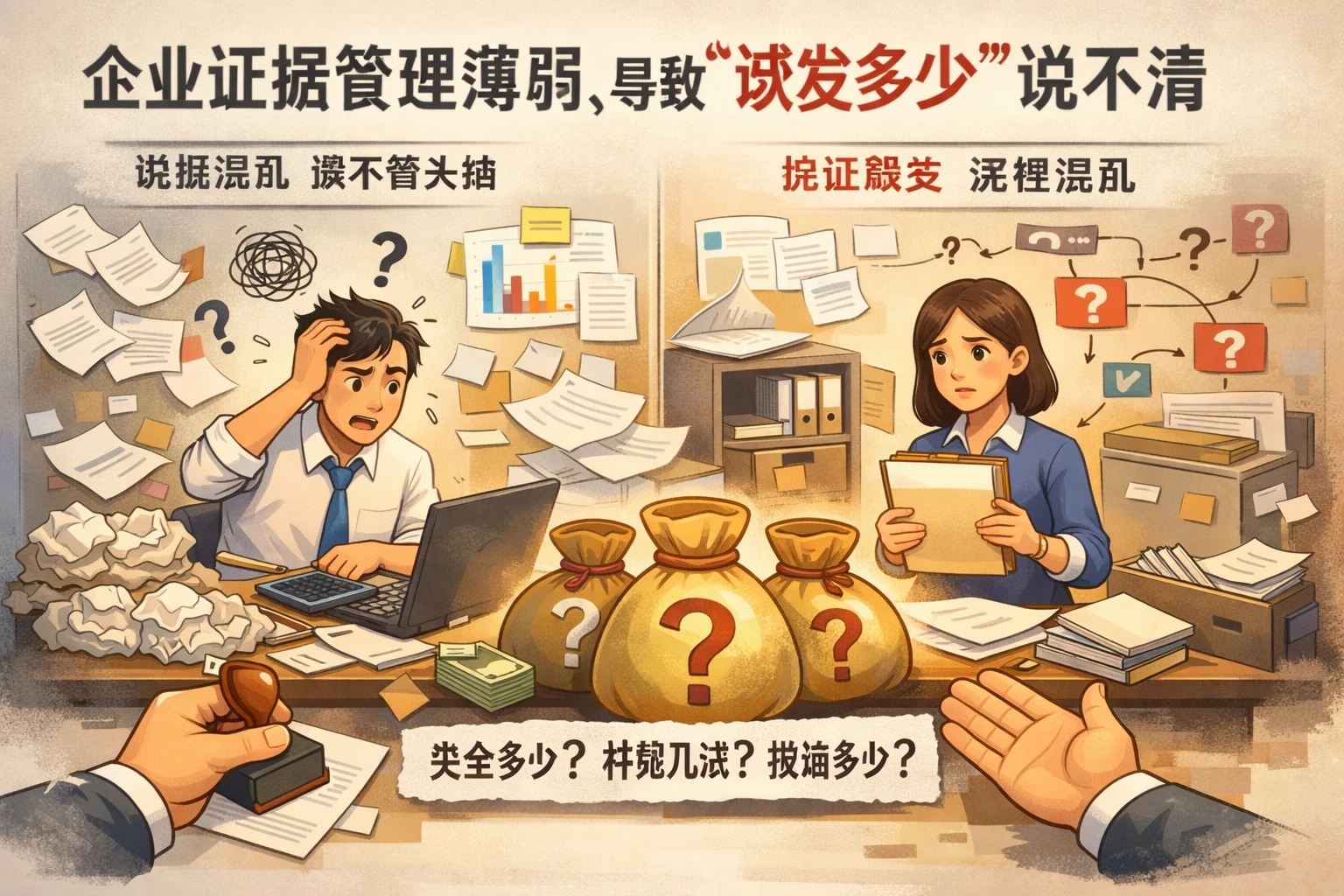 企业证据管理薄弱,导致“该发多少”说不清