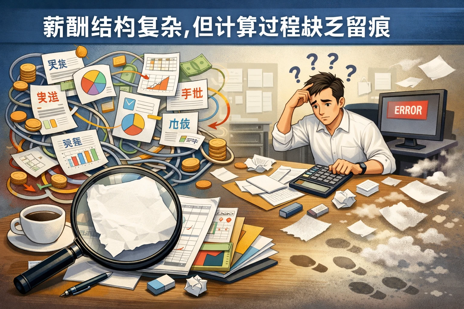 薪酬结构复杂，但计算过程缺乏留痕