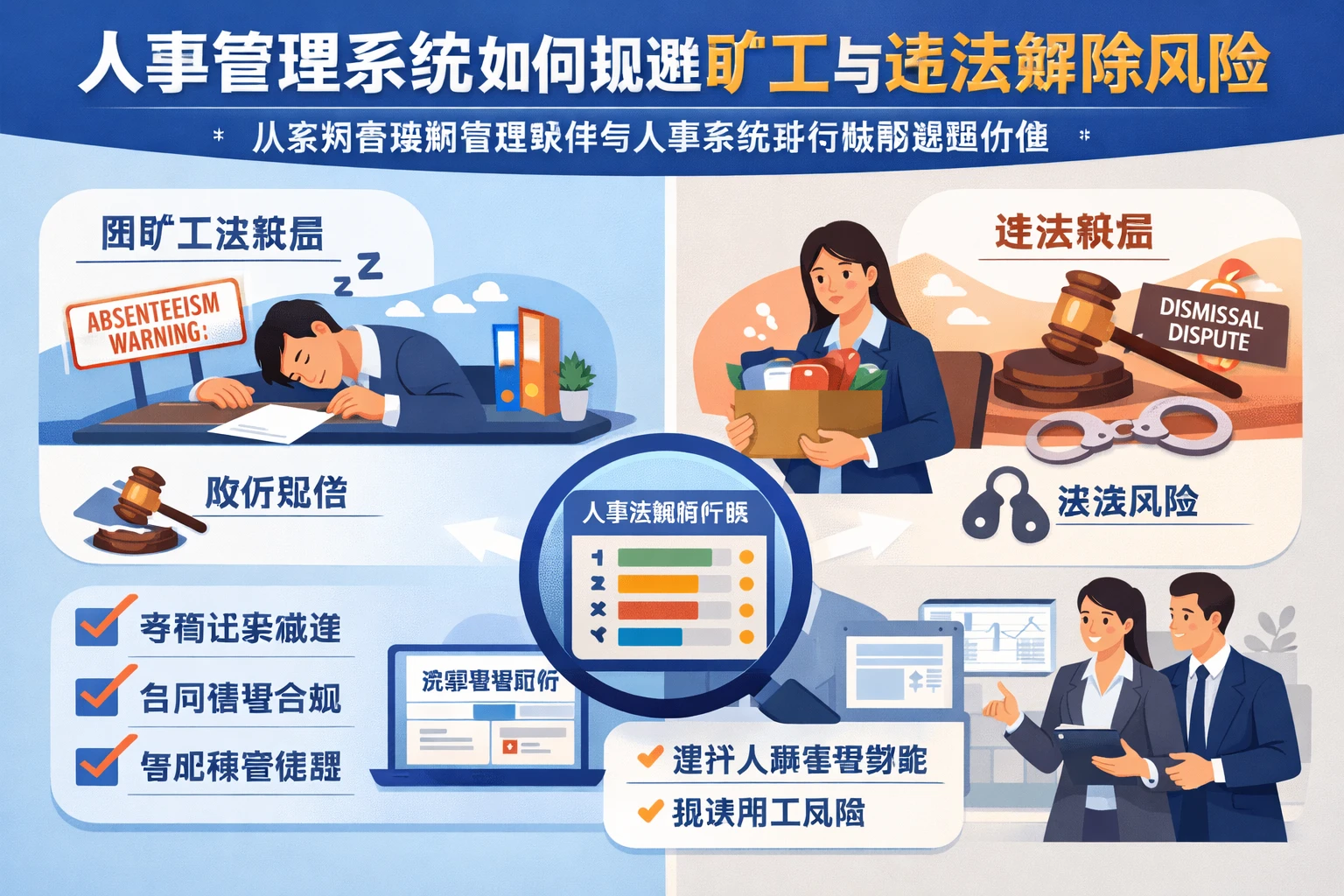 人事管理系统如何规避旷工与违法解除风险:从案例看招聘管理软件与人事系统排行榜的选型价值
