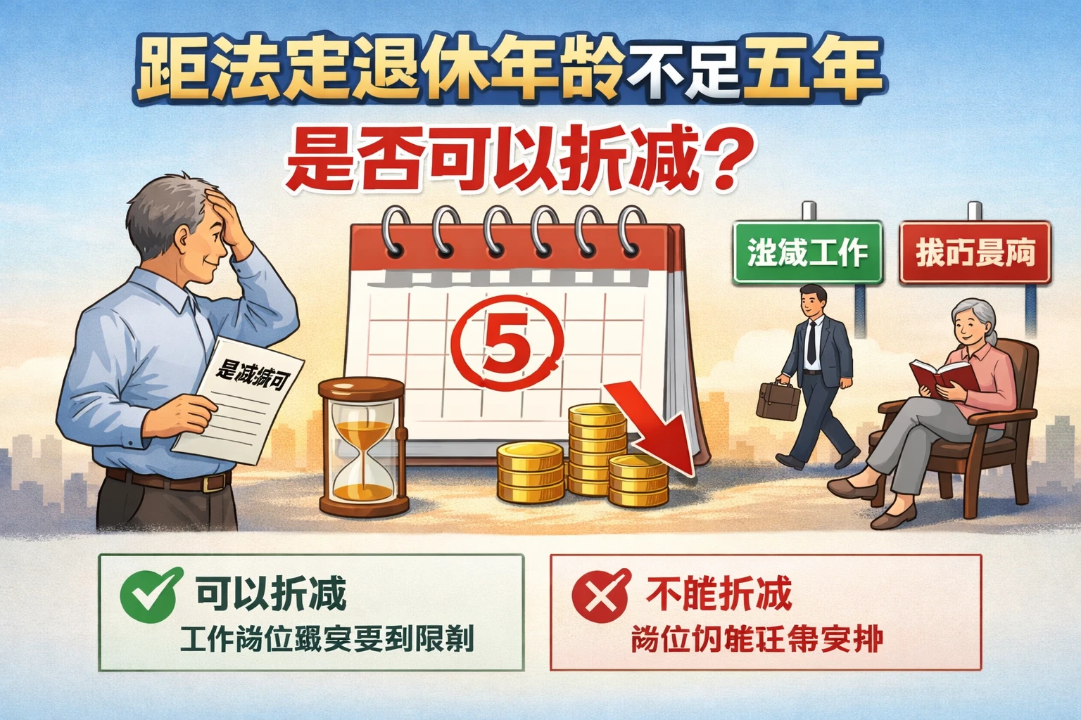 距法定退休年龄不足五年，是否可以折减