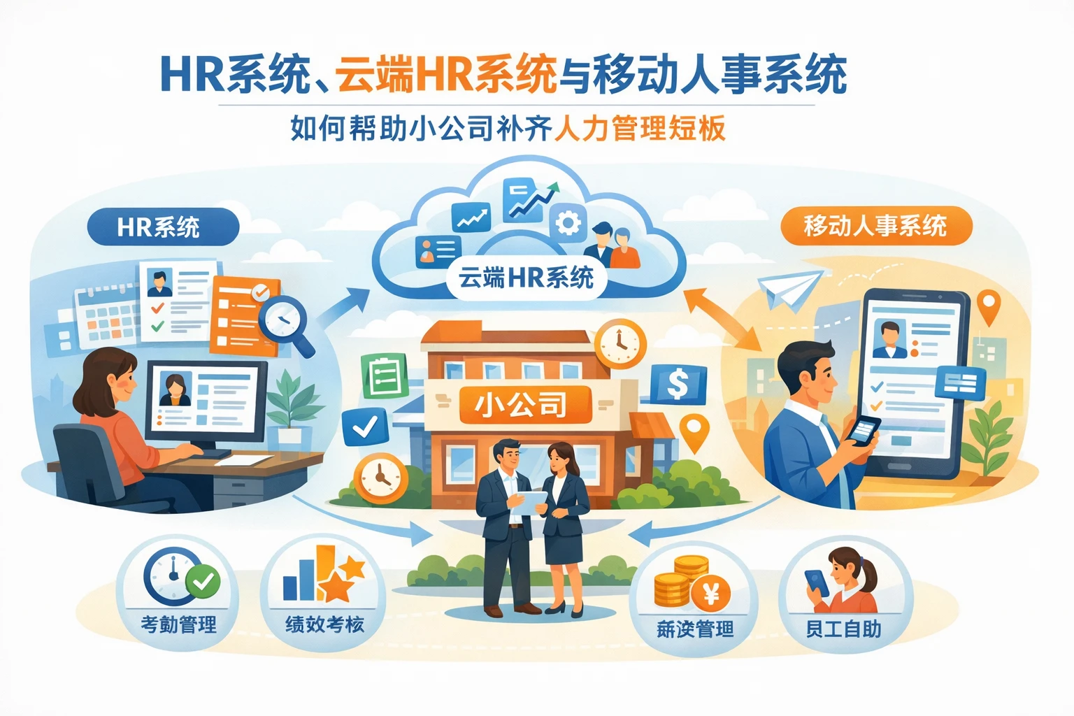 HR系统、云端HR系统与移动人事系统如何帮助小公司补齐人力管理短板