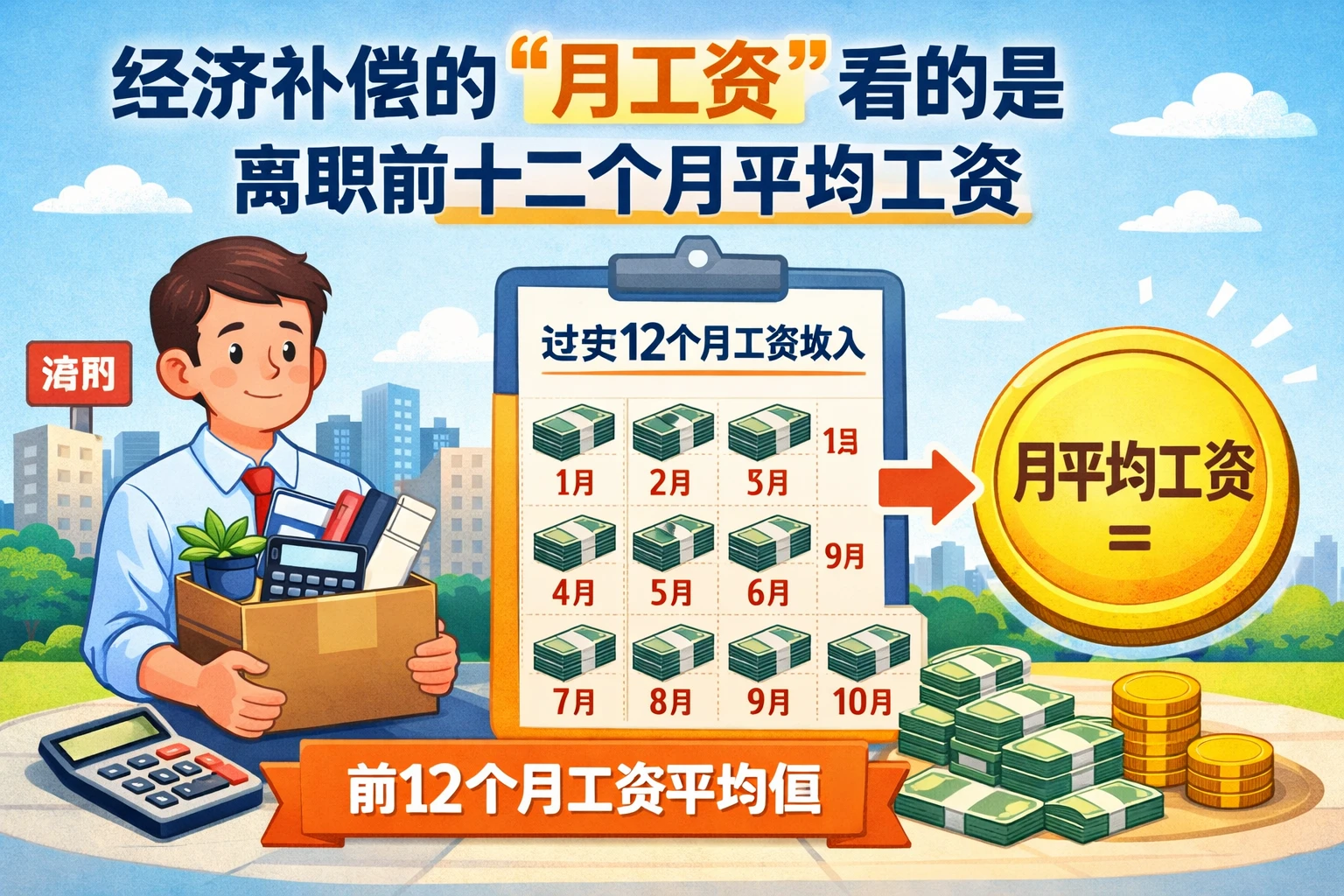 2. 经济补偿的“月工资”看的是离职前十二个月平均工资
