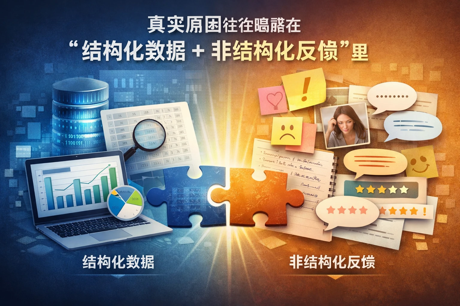 真实原因往往隐藏在“结构化数据+非结构化反馈”里