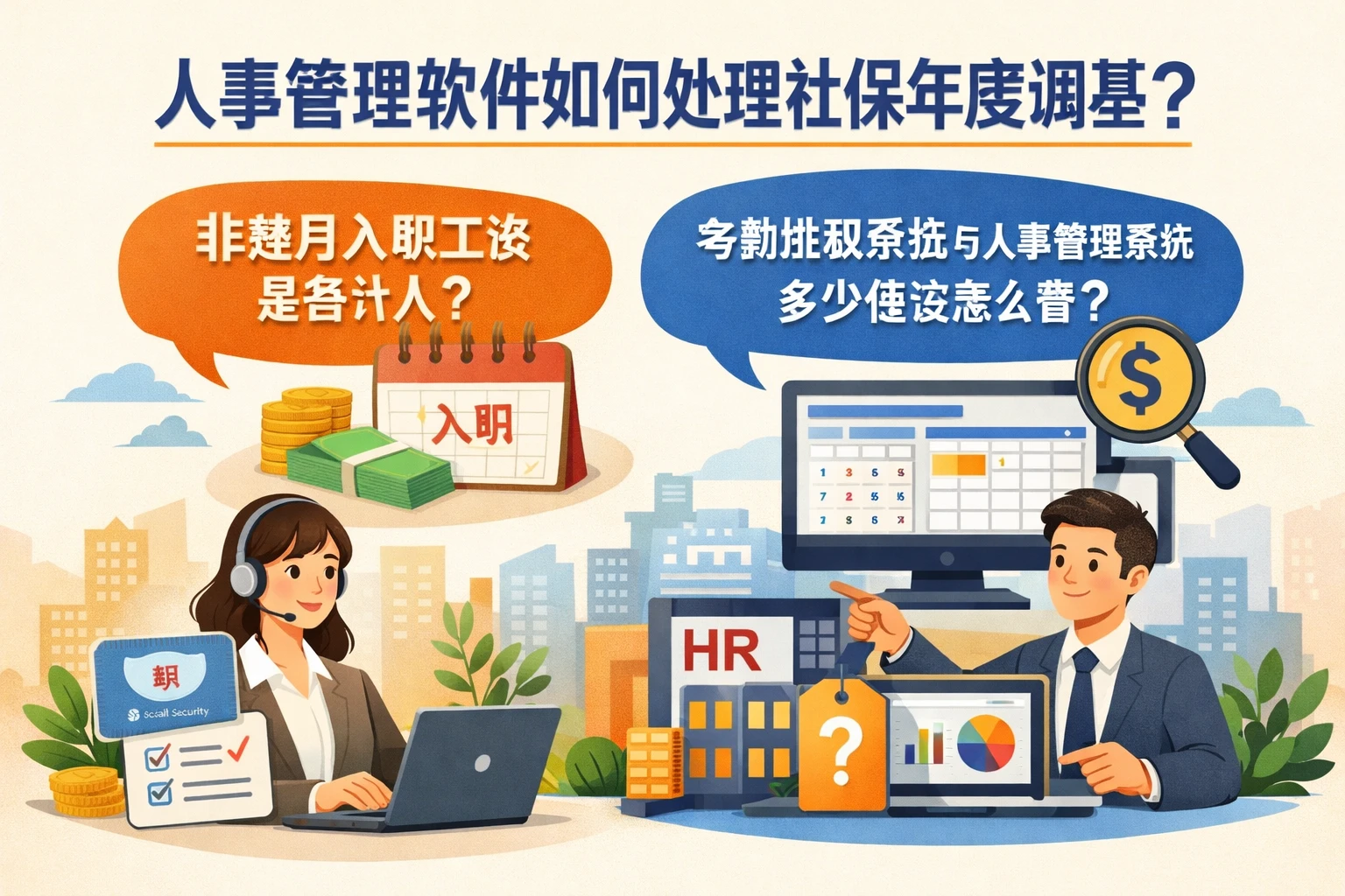 人事管理软件如何处理社保年度调基：非整月入职工资是否计入，考勤排班系统与人事管理系统多少钱该怎么看