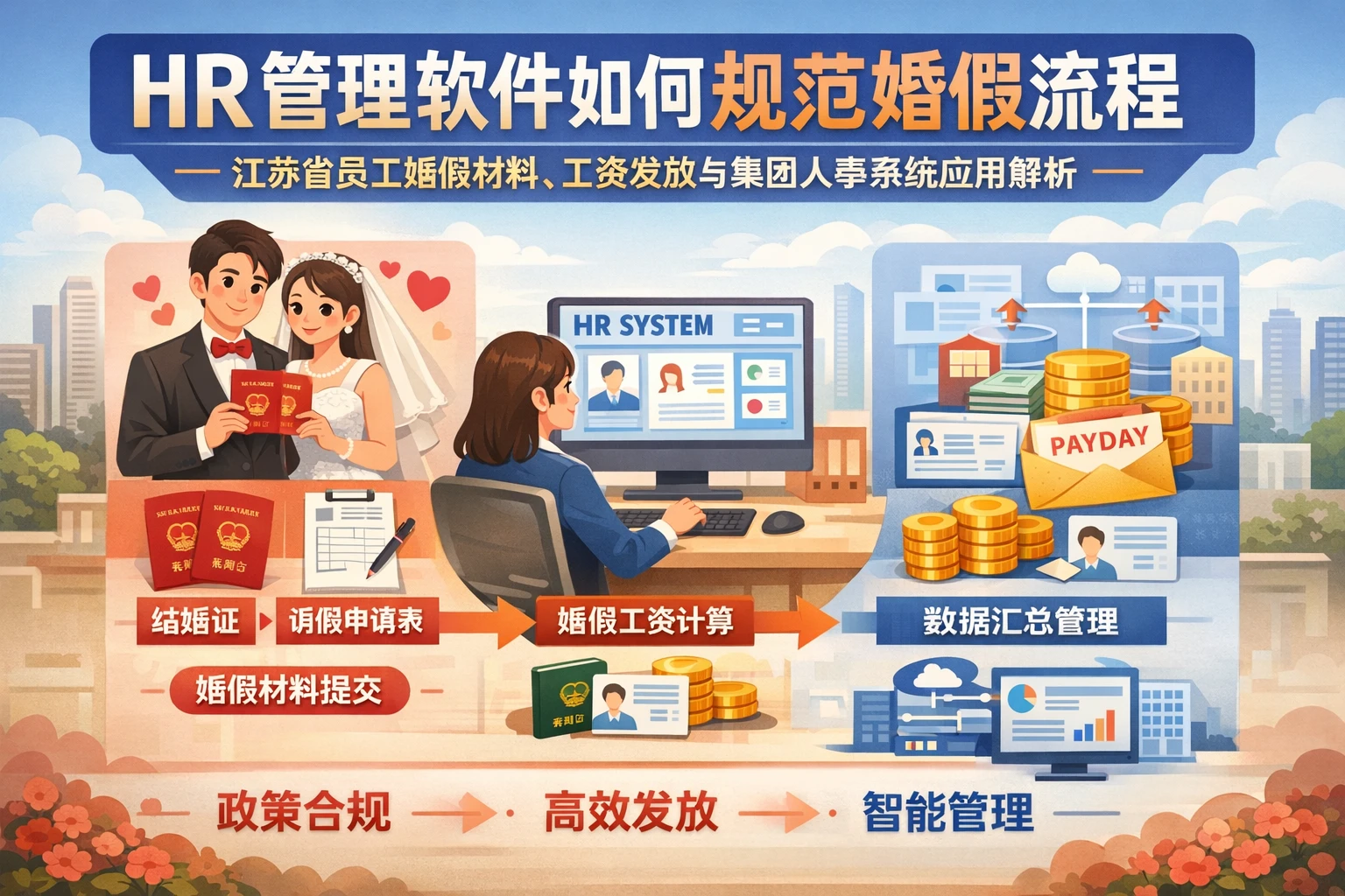 HR管理软件如何规范婚假流程：江苏省员工婚假材料、工资发放与集团人事系统应用解析