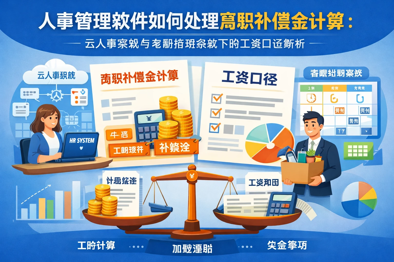 人事管理软件如何处理离职补偿金计算:云人事系统与考勤排班系统下的工资口径解析