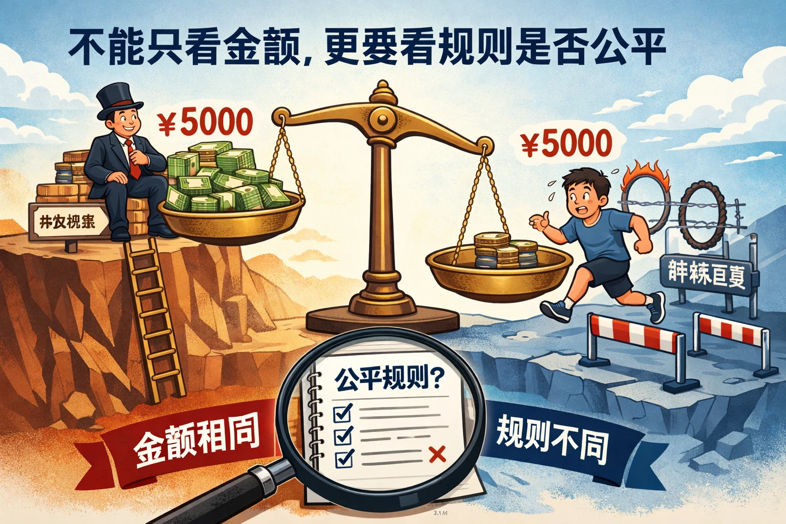 不能只看金额，更要看规则是否公平