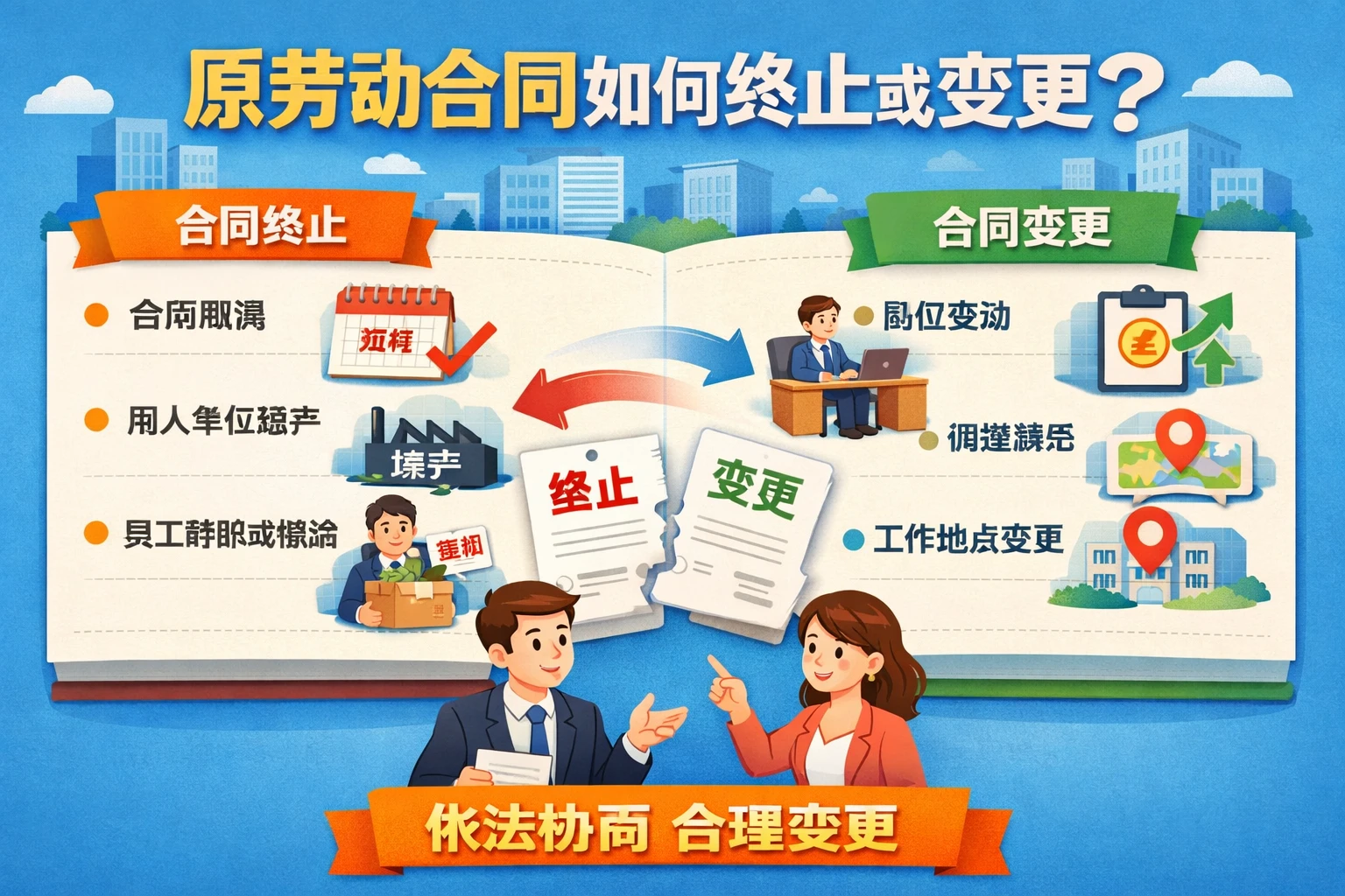 原劳动合同如何终止或变更