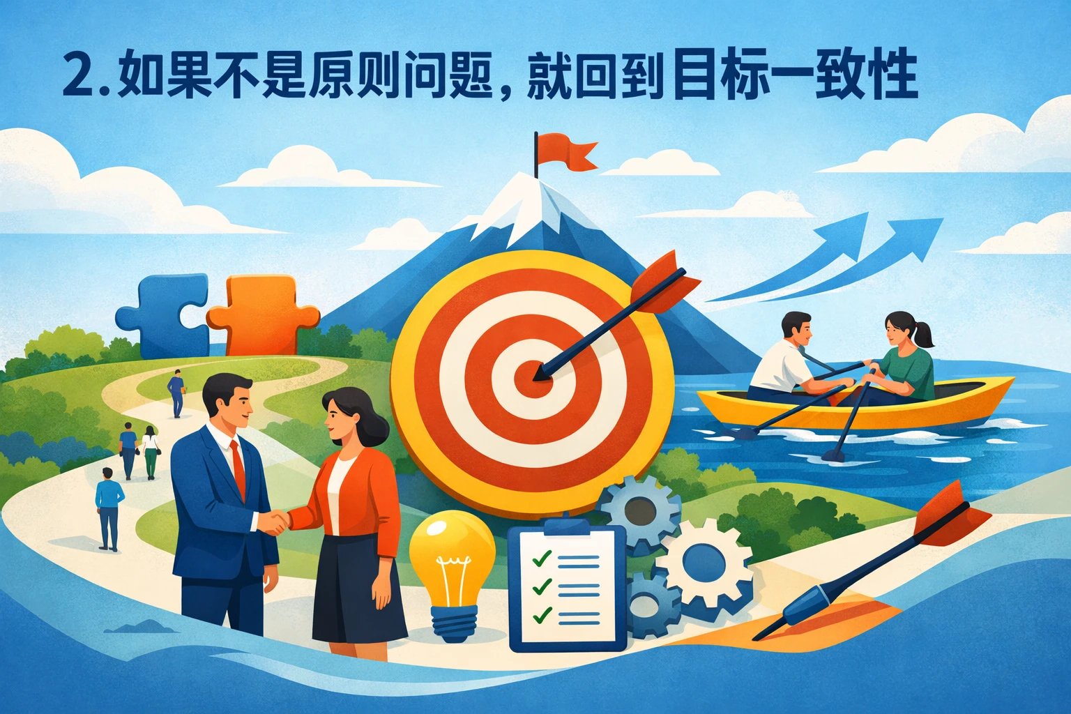 2. 如果不是原则问题,就回到目标一致性