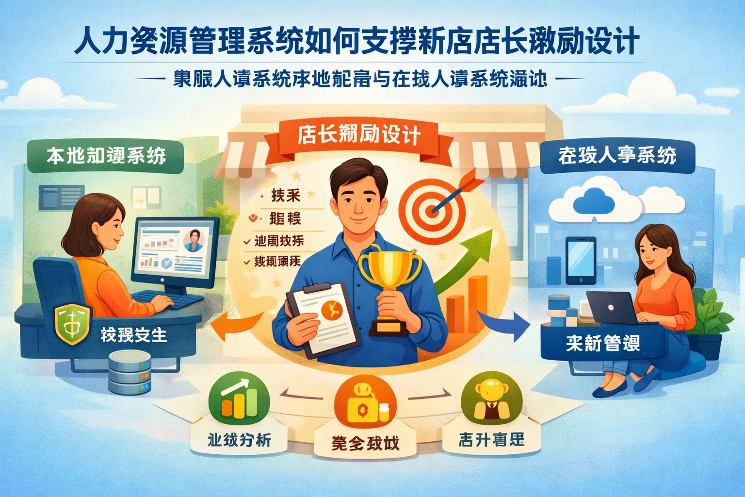 人力资源管理系统如何支撑新店店长激励设计:兼顾人事系统本地部署与在线人事系统落地