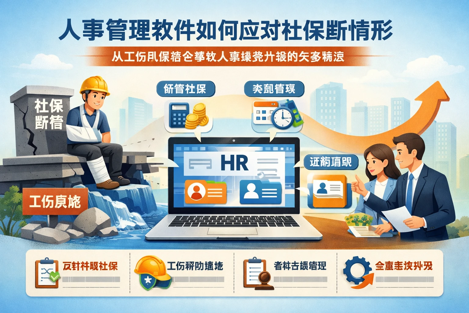 人事管理软件如何应对社保断缴情形:从工伤风险到全模块人事系统升级的实务解法