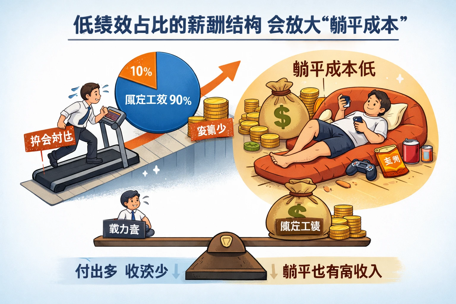 低绩效占比的薪酬结构，会放大“躺平成本”