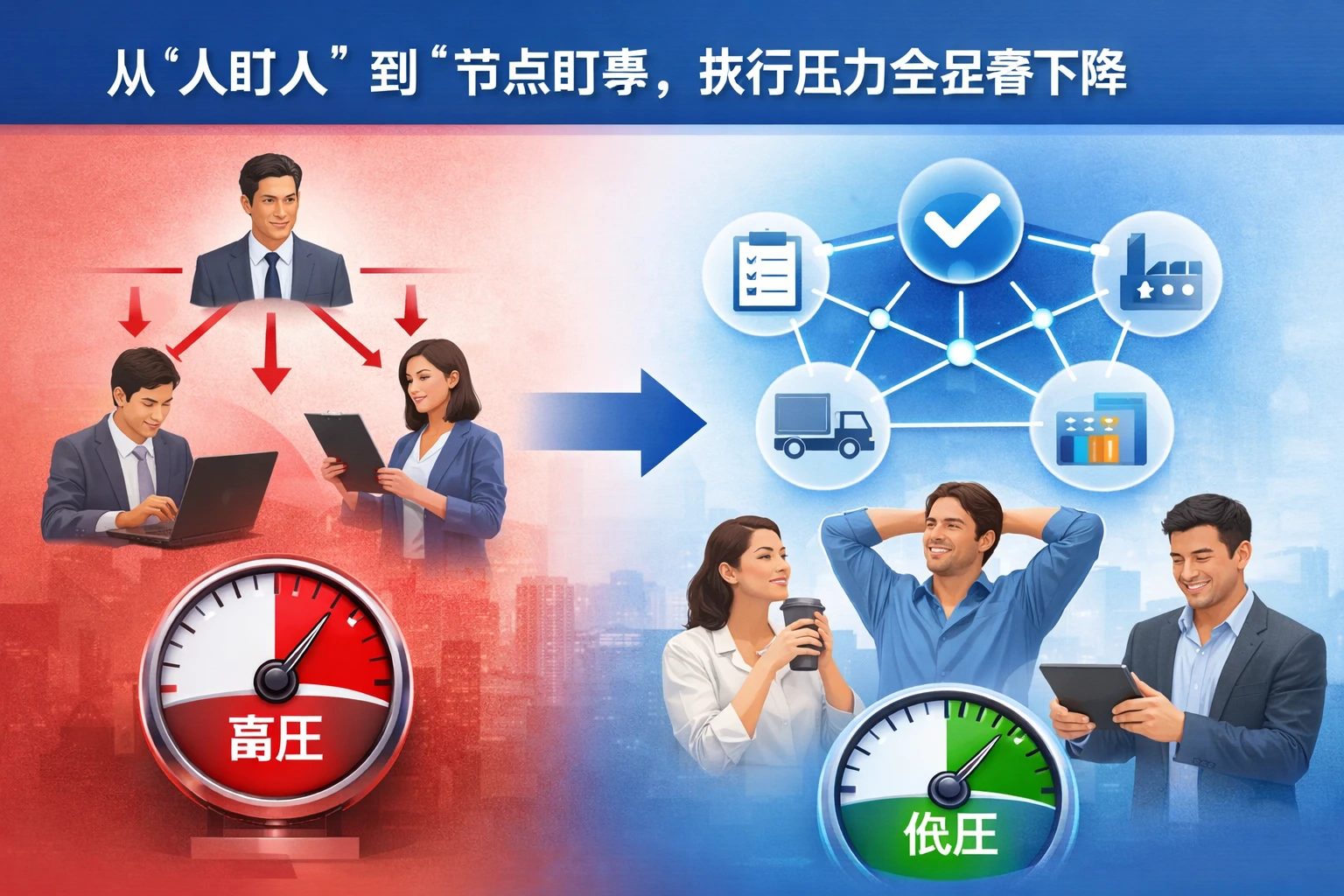 从“人盯人”到“节点盯事”，执行压力会显著下降