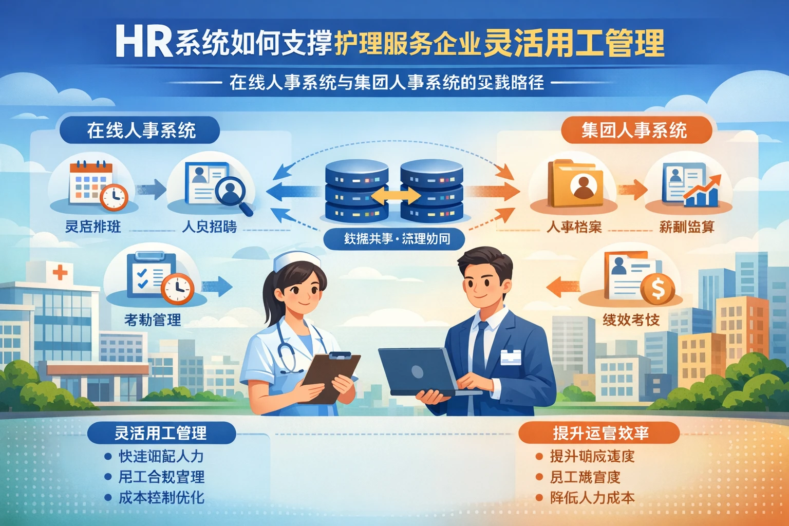 HR系统如何支撑护理服务企业灵活用工管理:在线人事系统与集团人事系统的实践路径