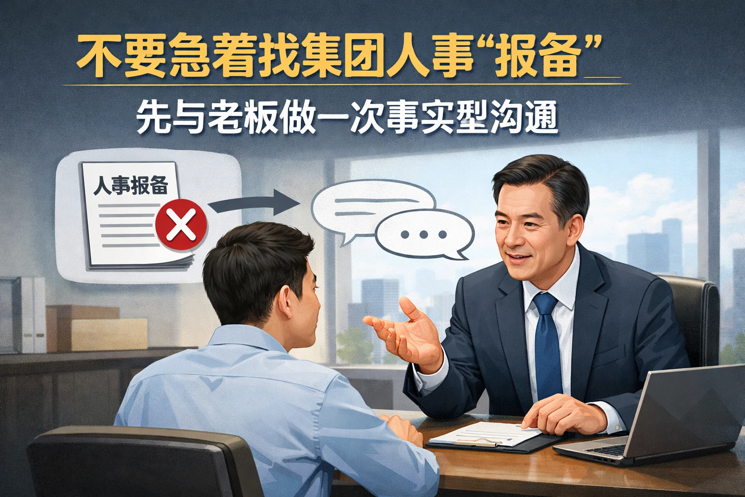 不要急着找集团人事“报备”,先与老板做一次事实型沟通
