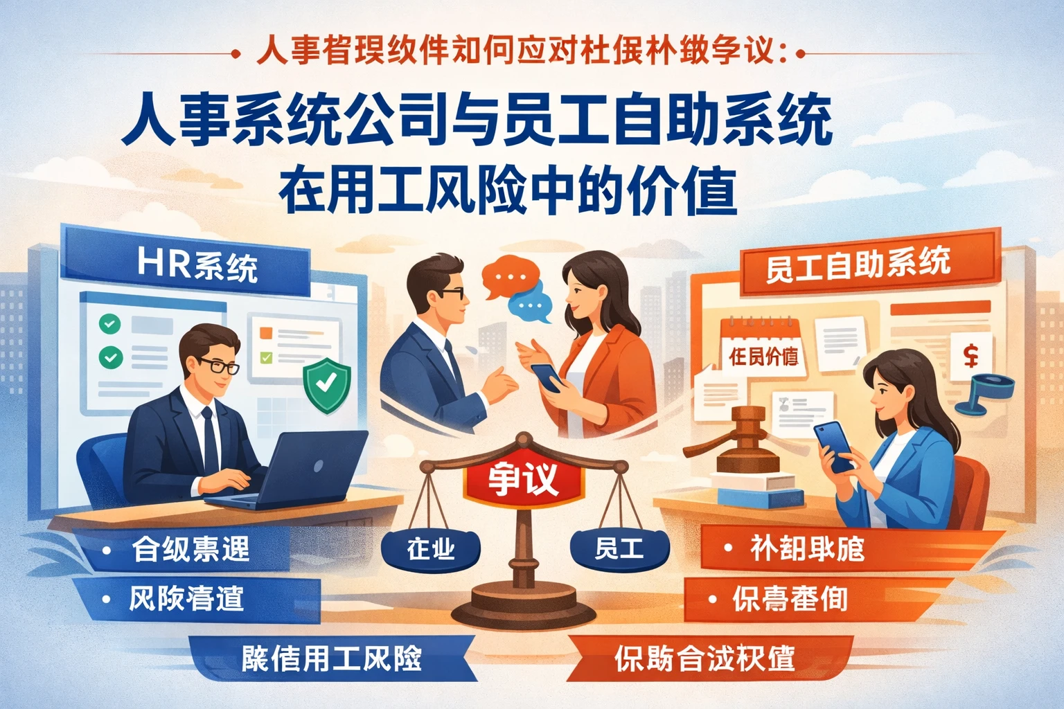 人事管理软件如何应对社保补缴争议：人事系统公司与员工自助系统在用工风险中的价值