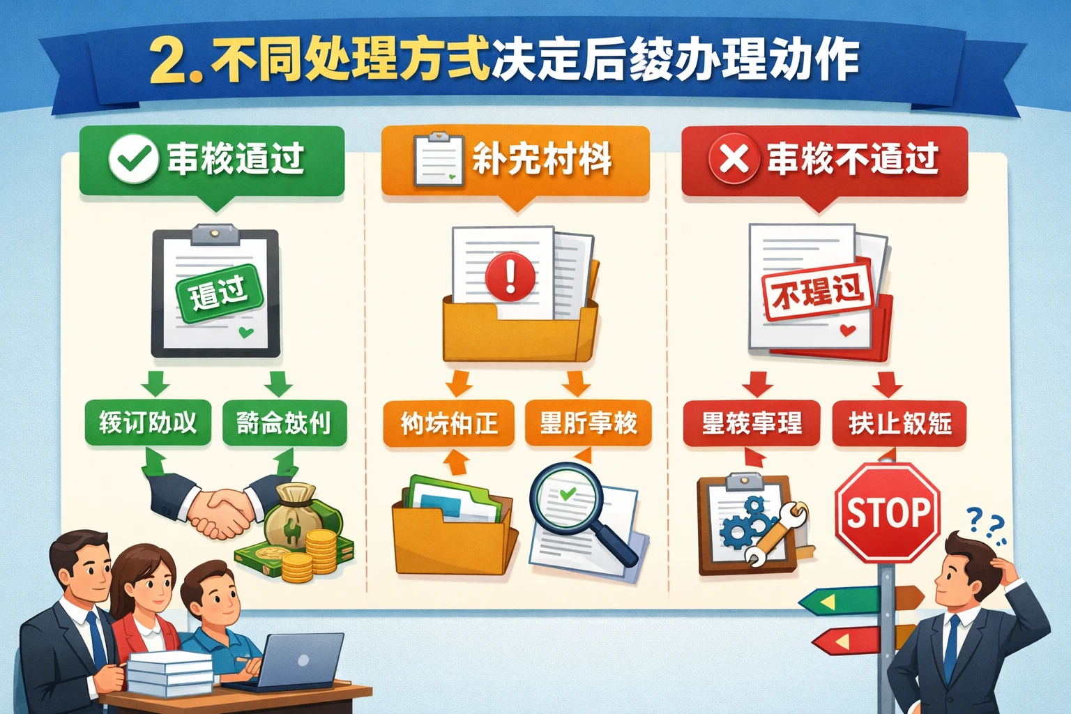 2. 不同处理方式决定后续办理动作