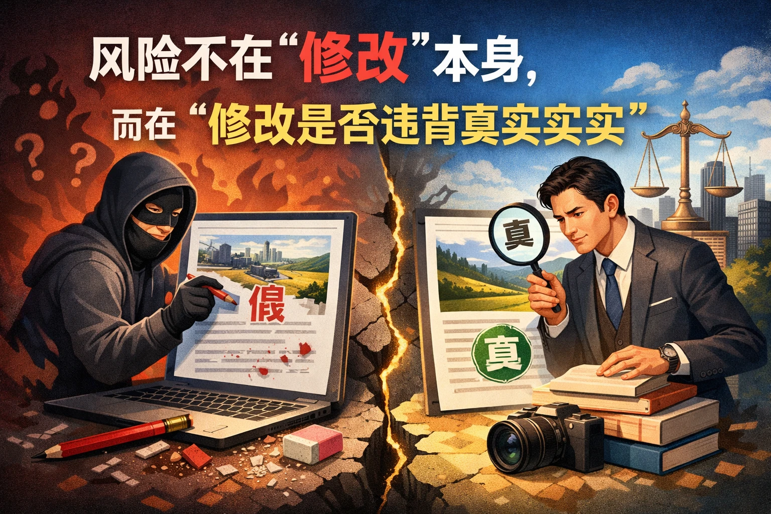 风险不在“修改”本身，而在“修改是否违背真实事实”
