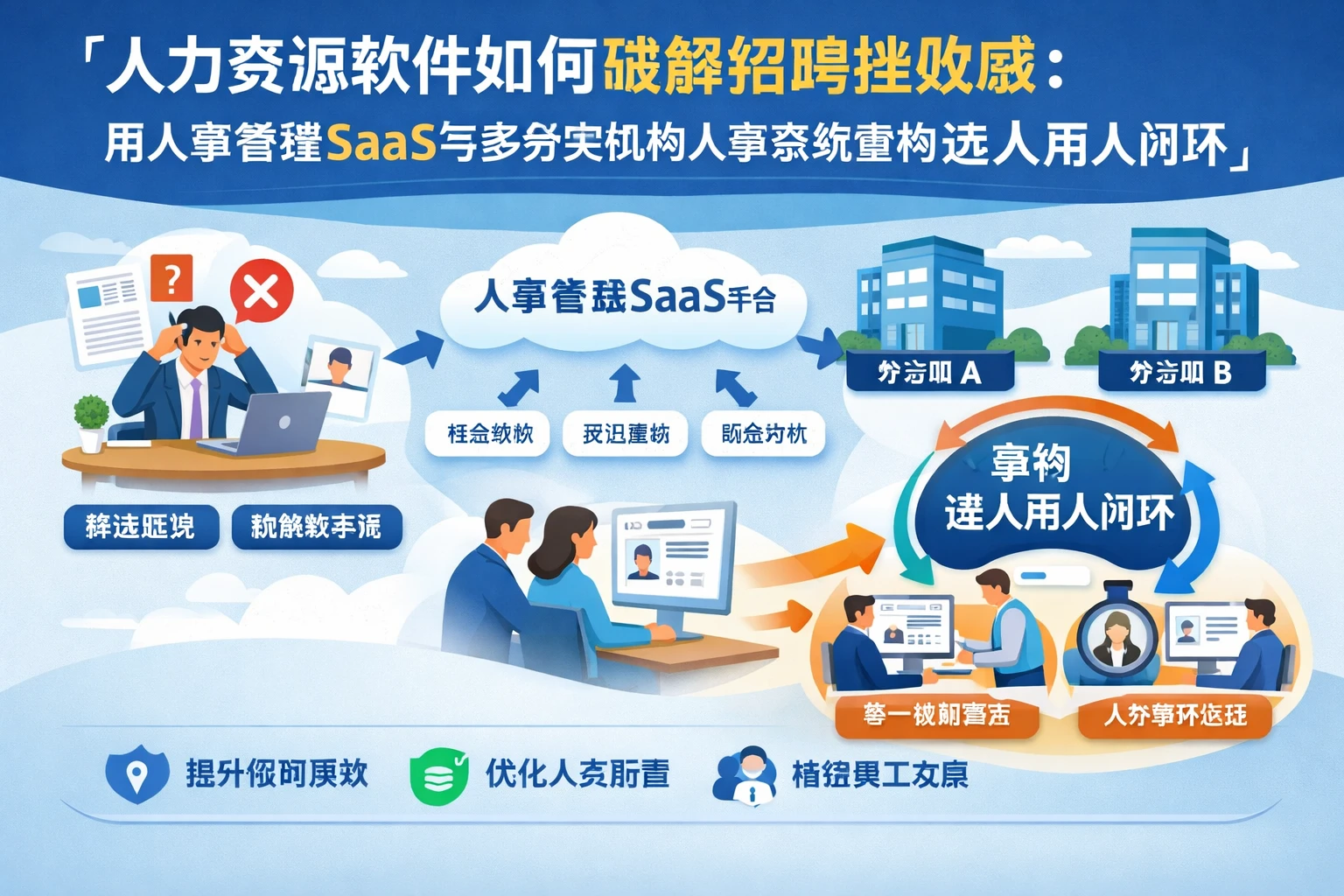 人力资源软件如何破解招聘挫败感:用人事管理SaaS与多分支机构人事系统重构选人用人闭环