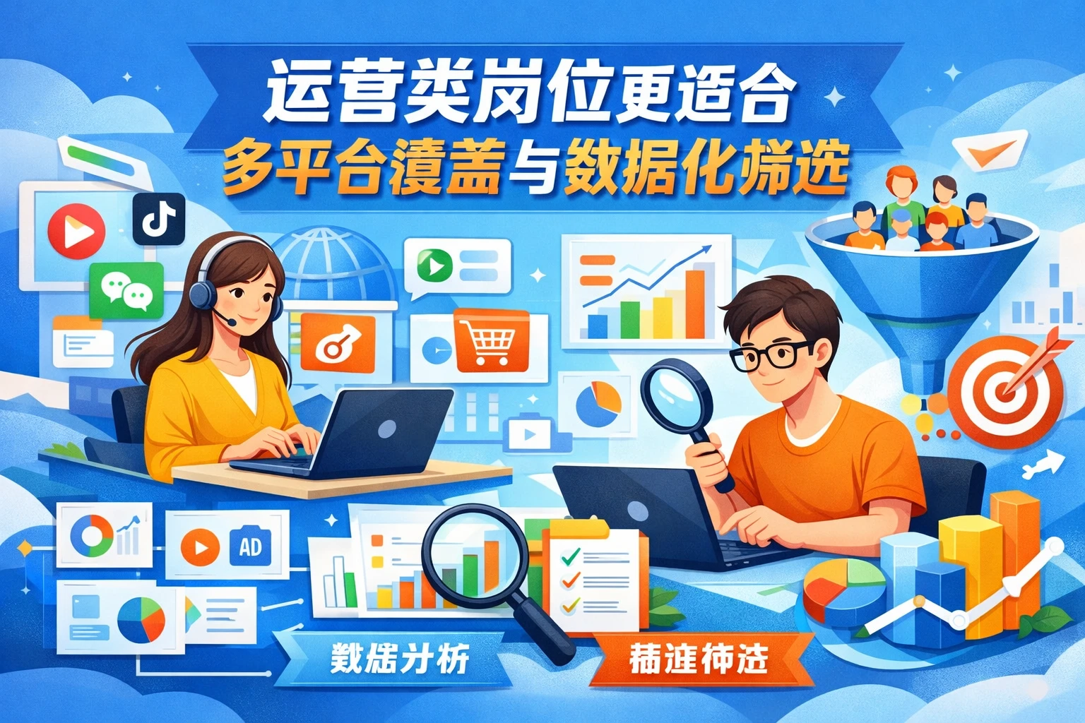 运营类岗位更适合多平台覆盖与数据化筛选