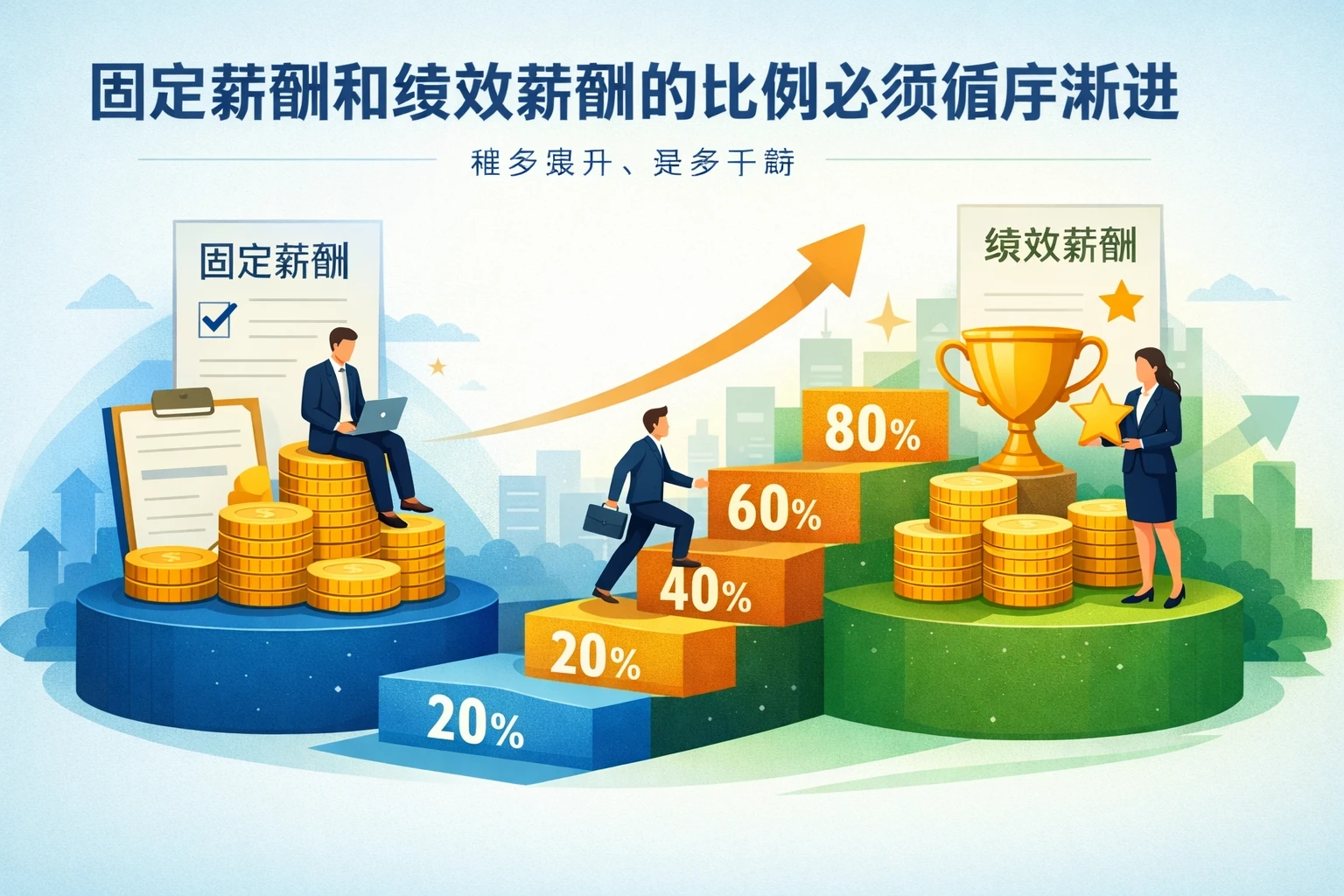 固定薪酬和绩效薪酬的比例必须循序渐进