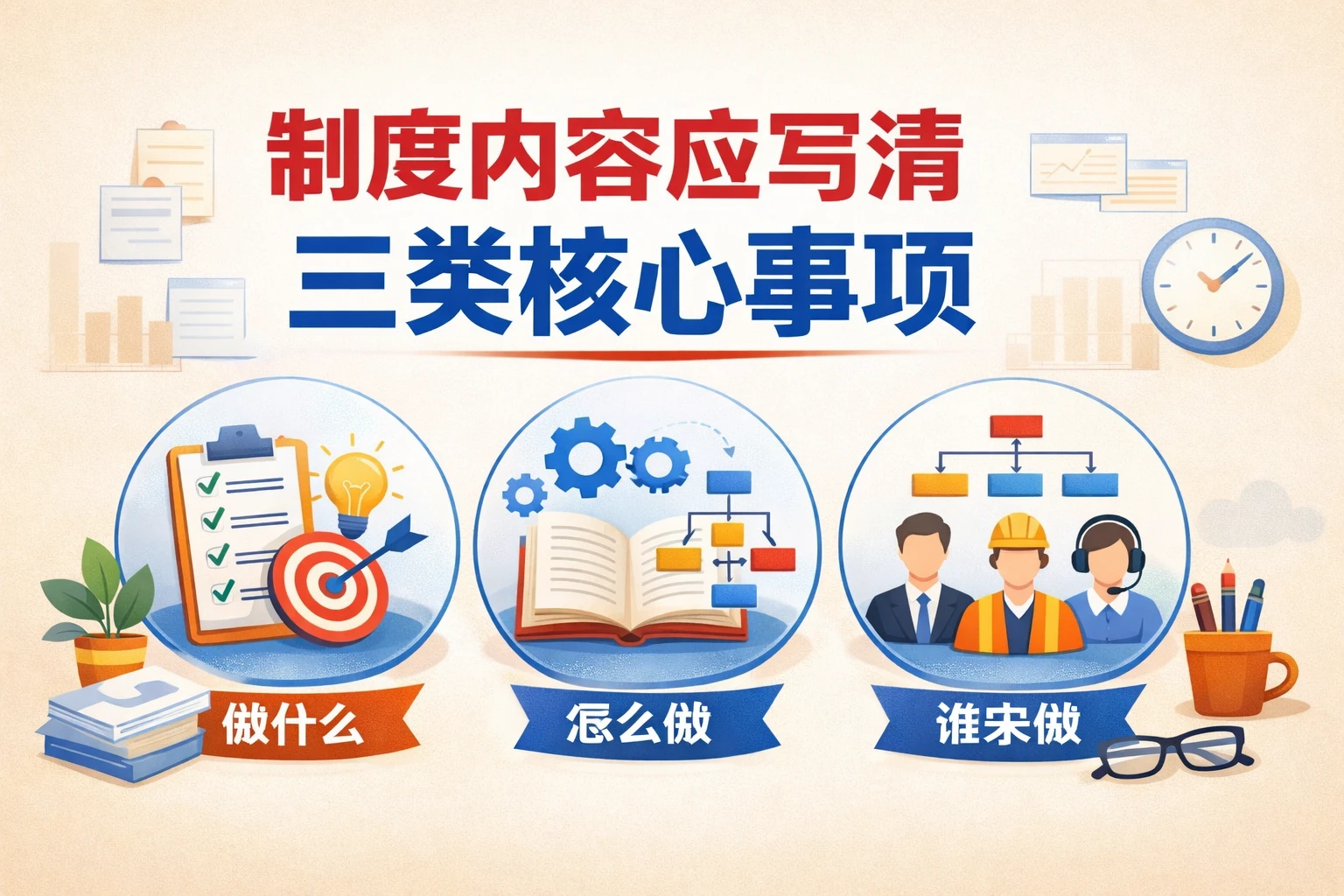 制度内容应写清三类核心事项