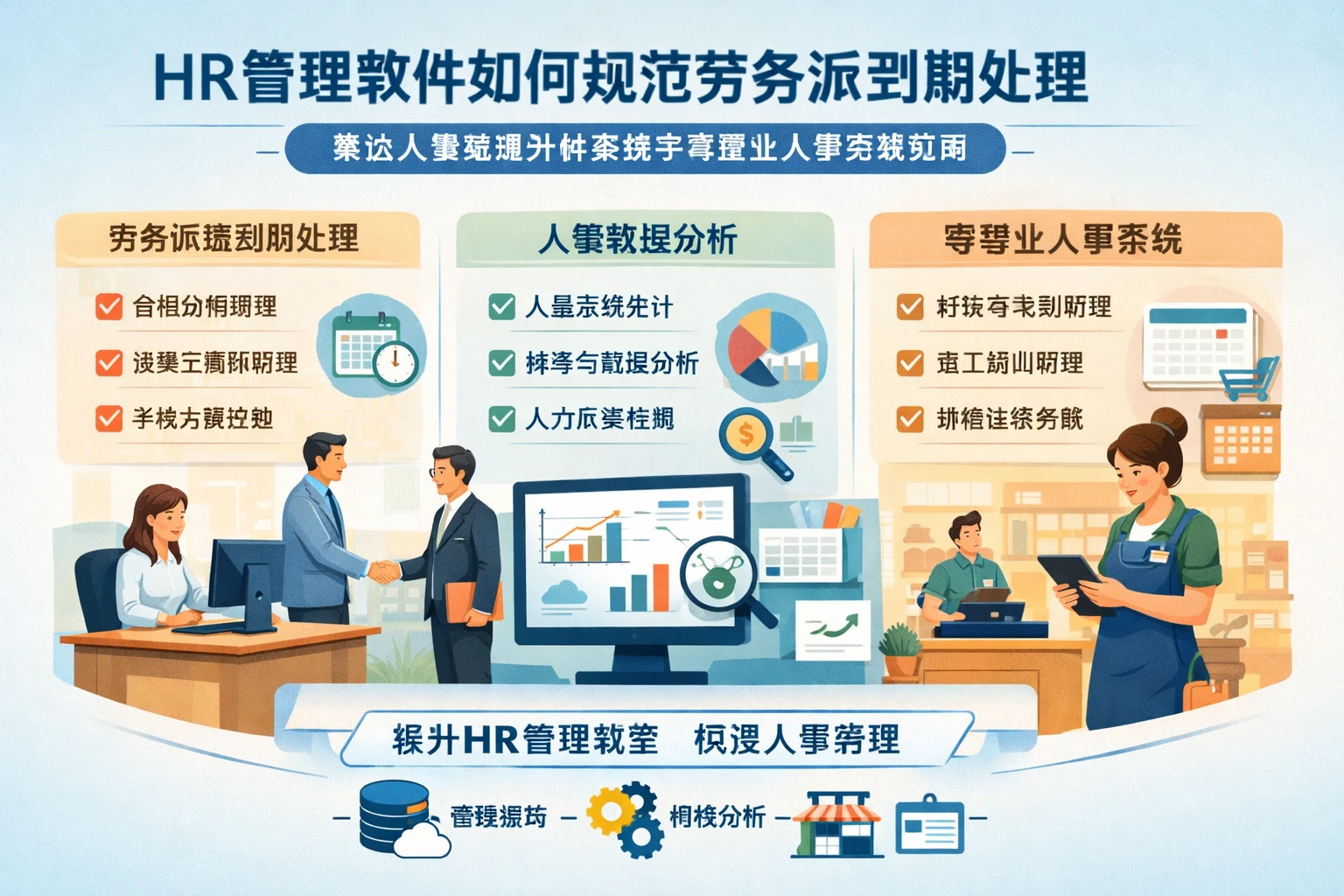 HR管理软件如何规范劳务派遣到期处理：兼谈人事数据分析系统与零售业人事系统应用