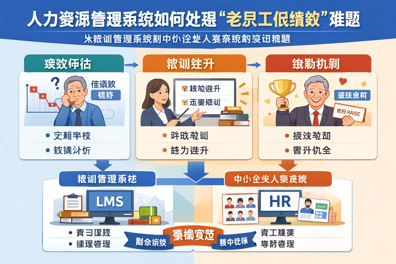 人力资源管理系统如何处理“老员工低绩效”难题:从培训管理系统到中小企业人事系统的落地思路