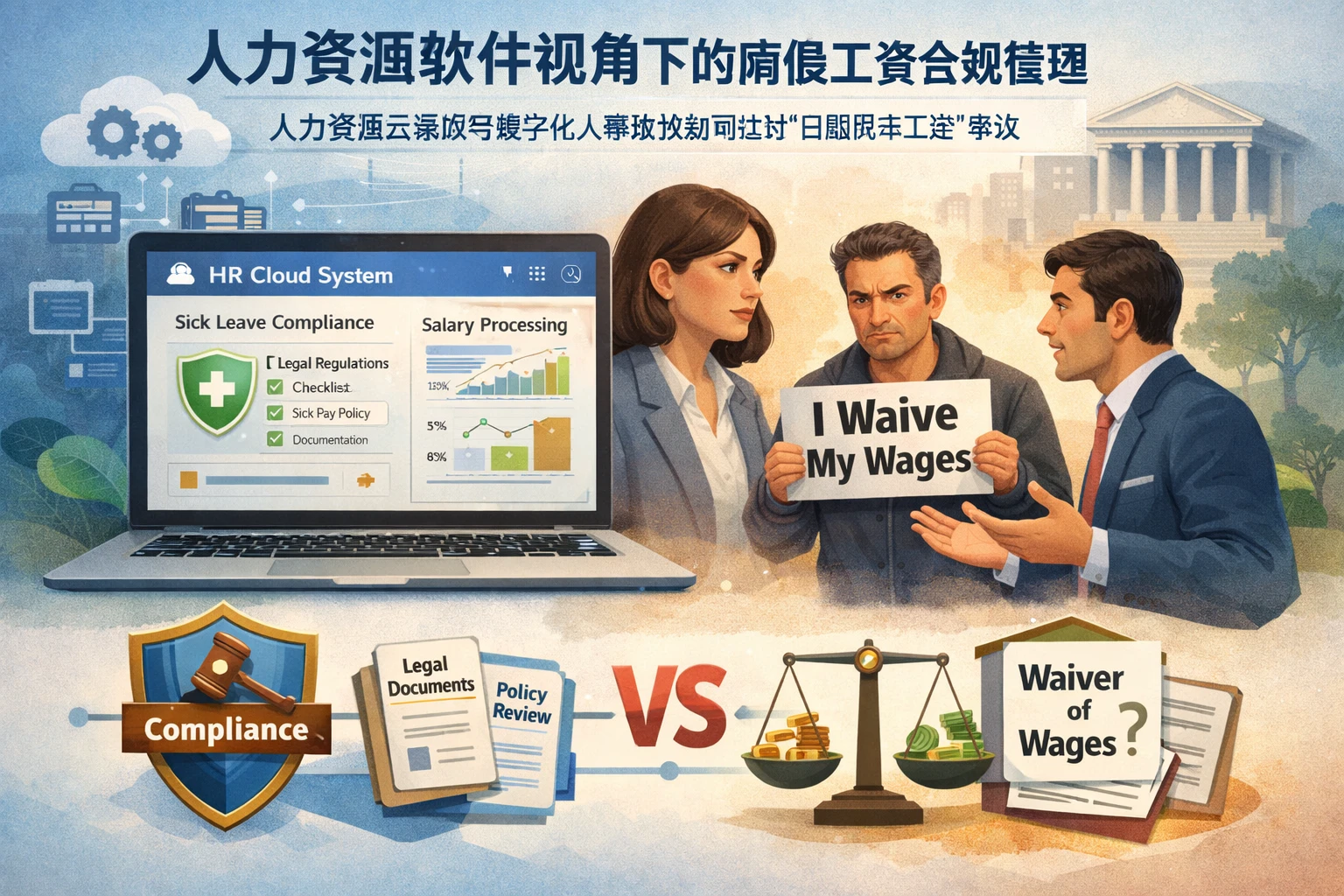 人力资源软件视角下的病假工资合规管理：人力资源云系统与数字化人事系统如何应对“自愿放弃工资”争议