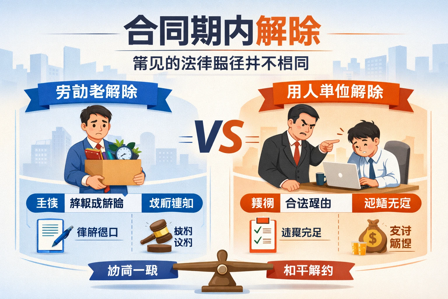 合同期内解除,常见的法律路径并不相同