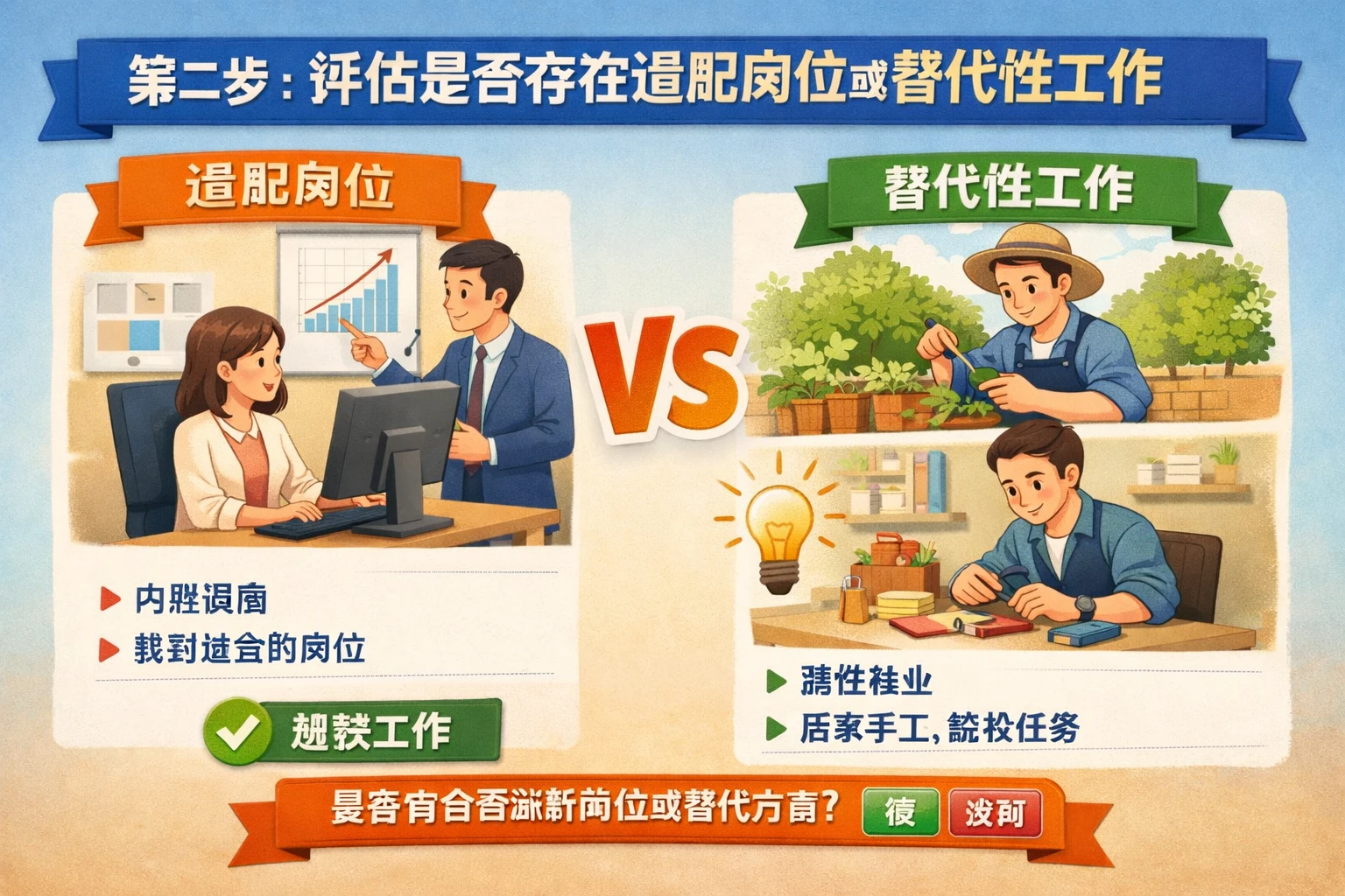 第二步：评估是否存在适配岗位或替代性工作