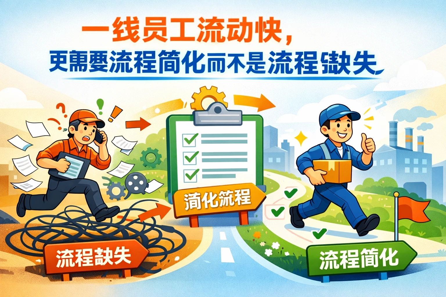 一线员工流动快,更需要流程简化而不是流程缺失