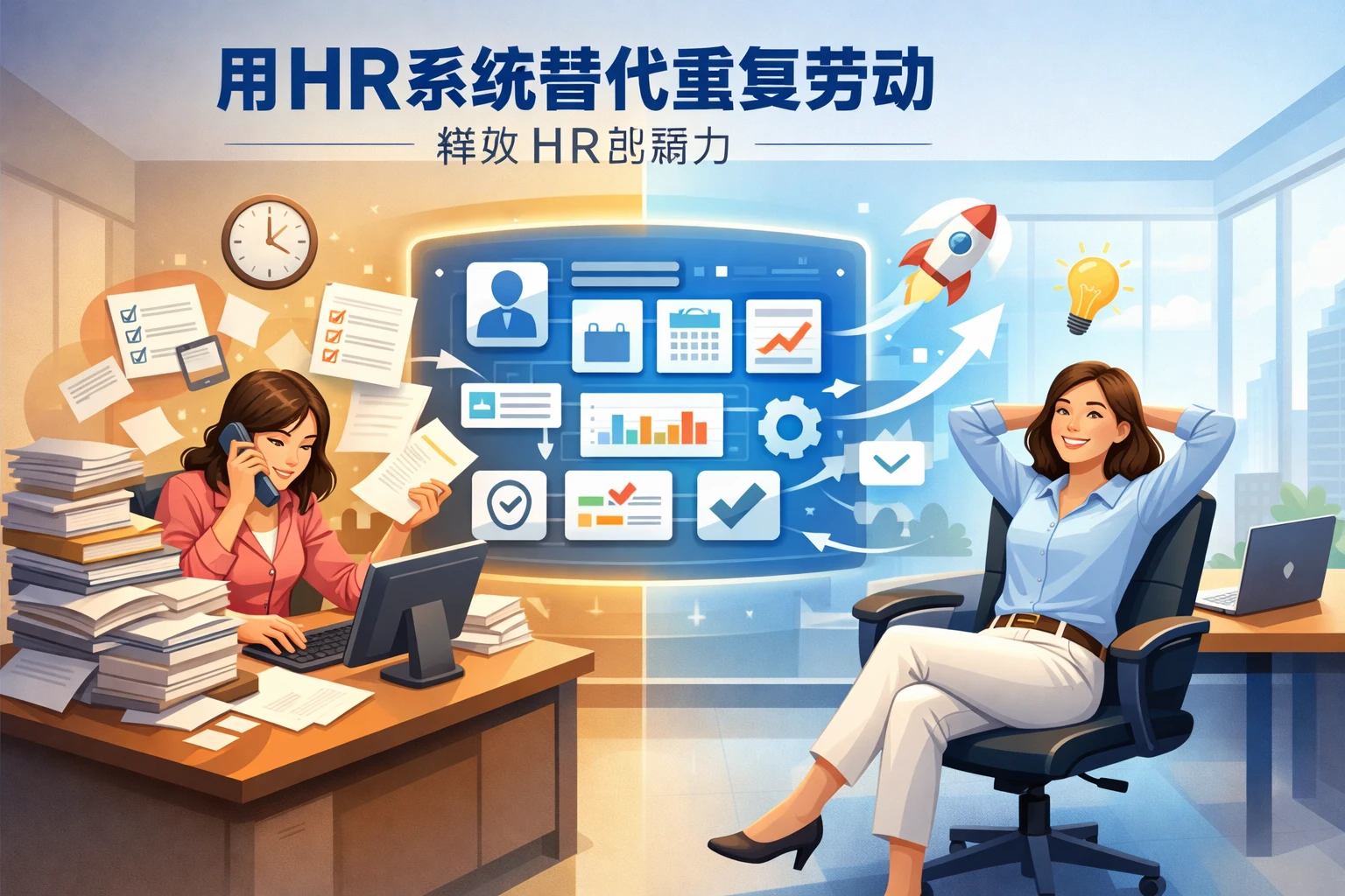 用HR系统替代重复劳动，释放HR的精力